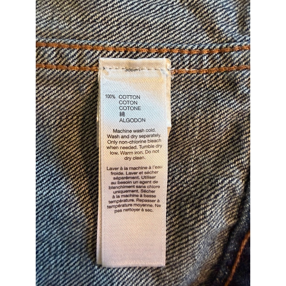 Gap Mens Dark Wash Denim Trucker Jacket Blue Button Up Size M 1969 927706-00 - Picture 9 of 11